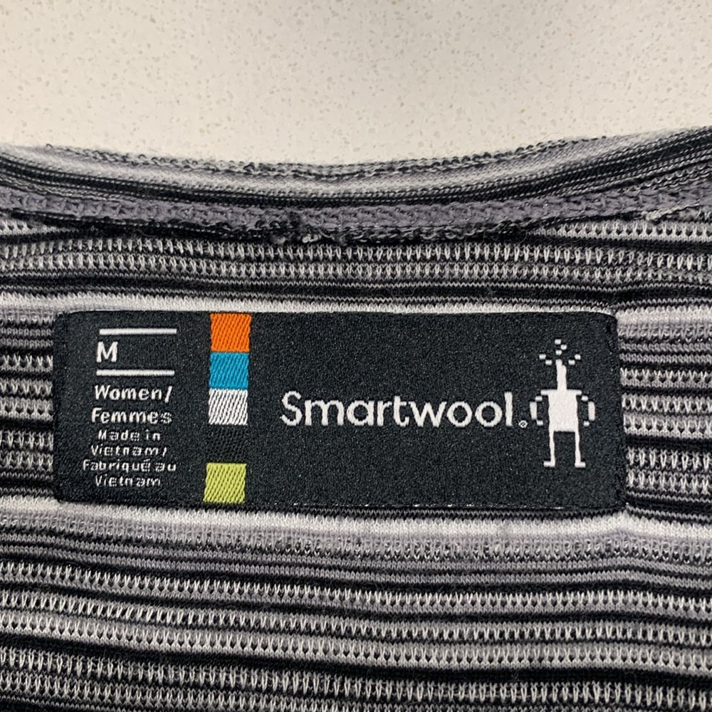 Smartwool Size Medium Stripe Horizon Line Wrap Cardigan Sweater - Picture 6 of 7